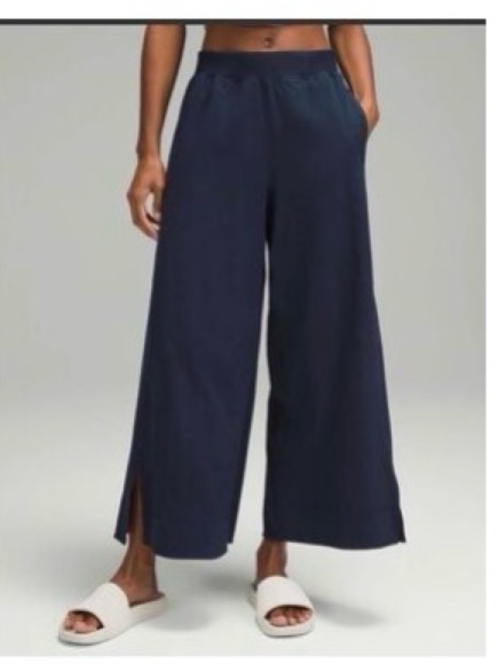 Lululemon Stretch Woven High Rise Wide Leg Flowy Pants Navy XL